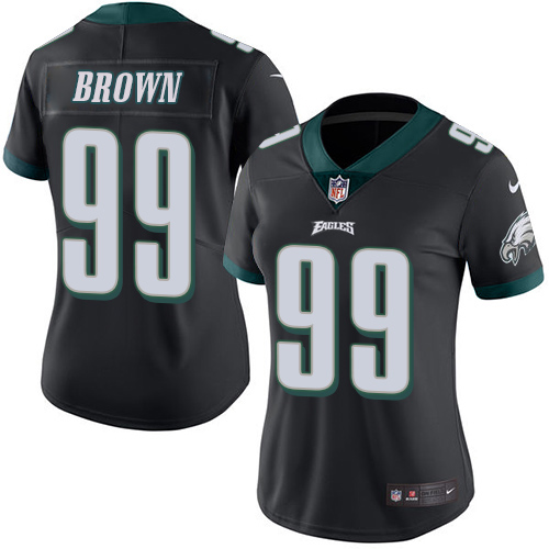 Women's Limited Jerome Brown Nike Jersey Black - #99 Rush NFL Philadelphia Eagles